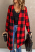 Print Colorblock Long Cardigan